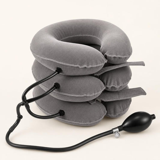Collar cervical inflable Venquio gris con pera de inflado
